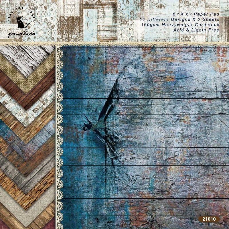 Art Craft Background - 24 Yaprak/Set Vintage Craft Kağıt Pedleri