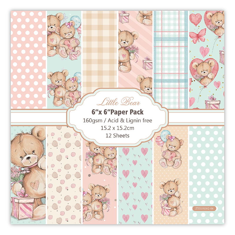 Art Craft Background - 12 levhalar küçük ayı Scrapbooking pedleri
