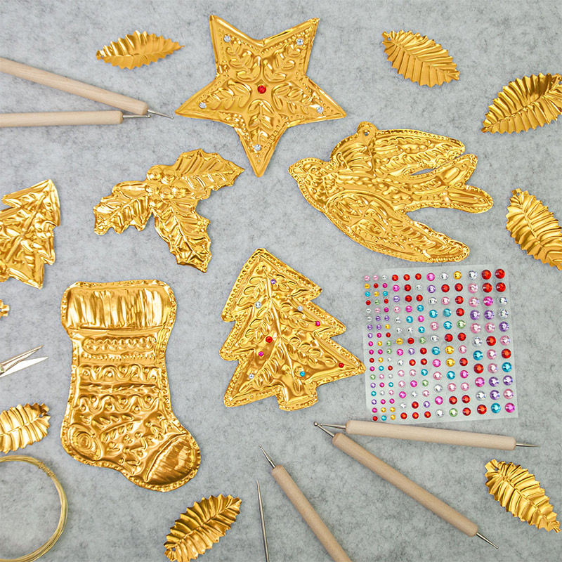 Art Craft Paper - DIY Altın Folyo Sanat Rölyef Noel