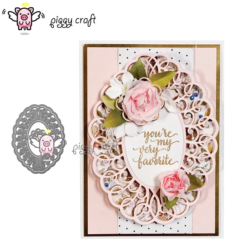 Art Craft Background - Piggy Craft metal kesme kalıpları oval