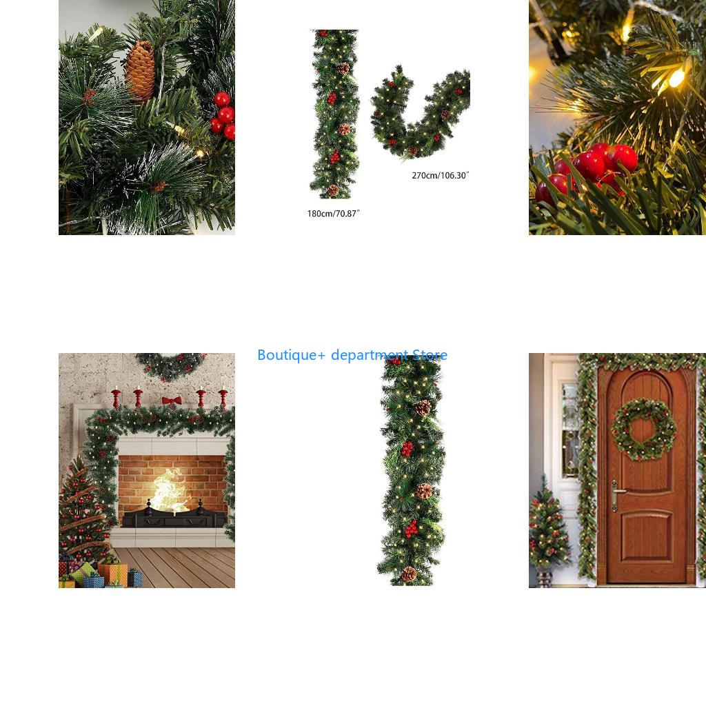 Art Craft Background - E1PD Noel Çelenk Led Işık Yapay