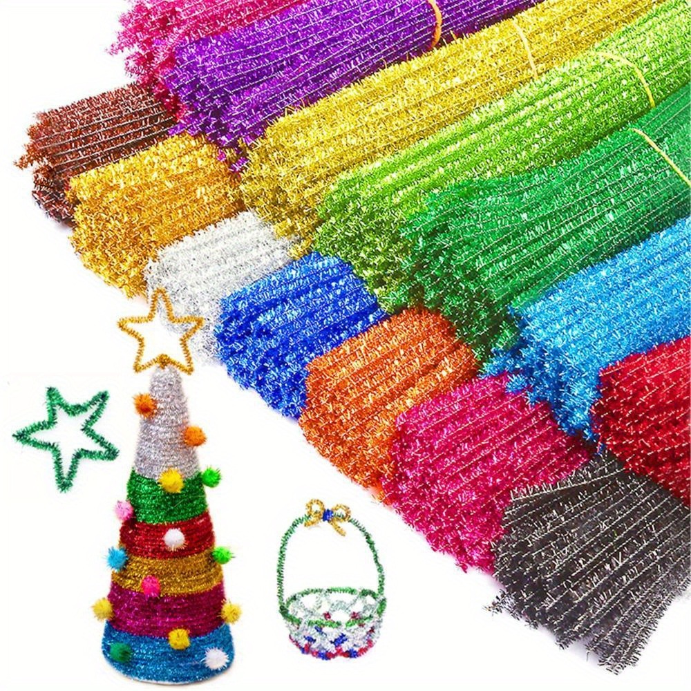 Art Craft House Making - Parıltılı Peluş Pipo Temizleyiciler 100 Adet