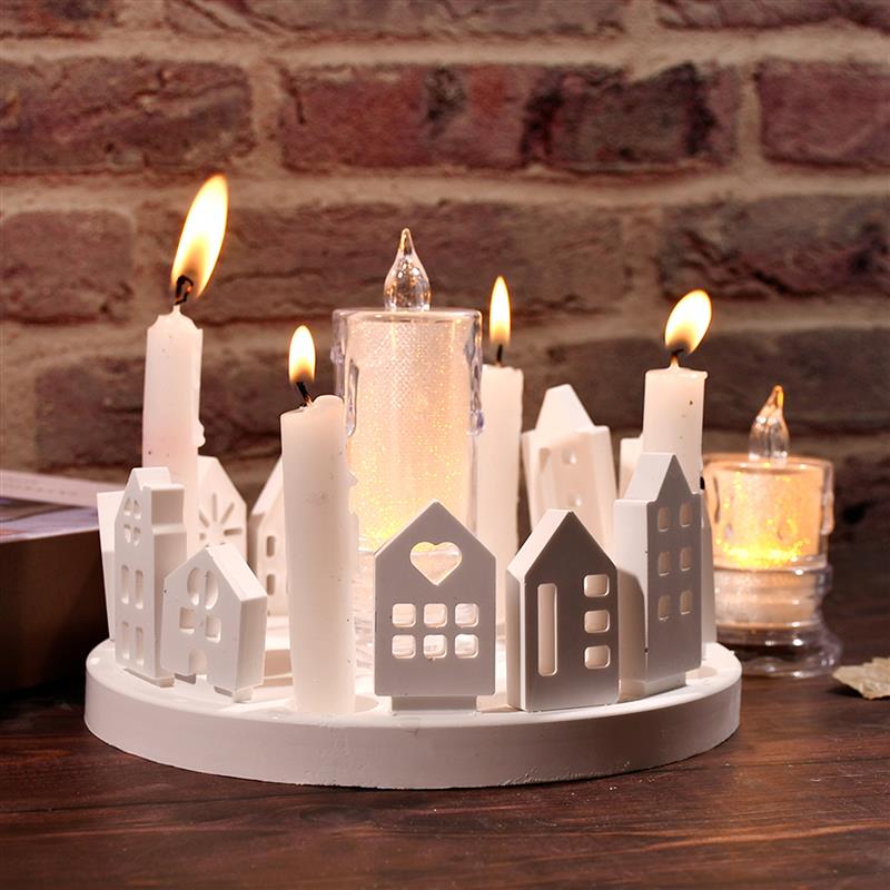 Art Craft House Making - Içi boş ev mum Tealight tutucu