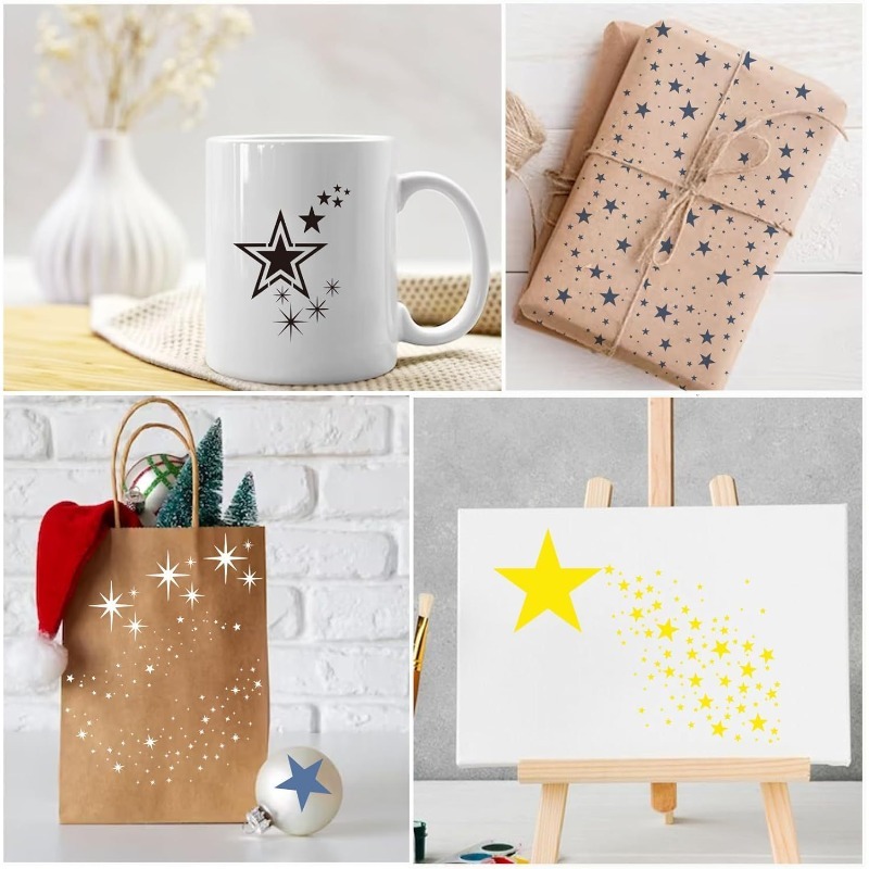 Çok Yönlü Parlak Yıldız Şeklin - Art Craft Background incelemesi ve fiyatı