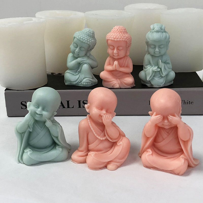 3D küçük keşiş mum silikon kal - Art Craft Show incelemesi ve fiyatı
